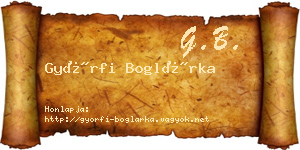 Győrfi Boglárka névjegykártya